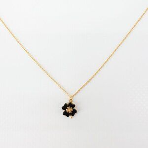 Tory Burch Resin Clover Necklace Black OS